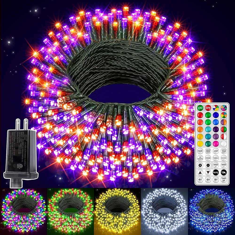 Ollny RGB Halloween Lights 400 LEDs 131 FT, 130 Modes Color